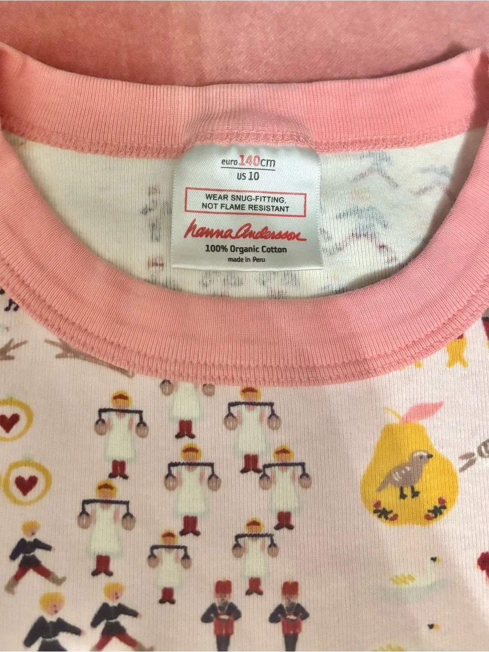 Pair of Hanna Andersson PJ Tops - Size 10 Christmas & Size 12 Fall